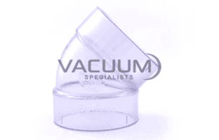 Central vacuum clear 45o elbow fitting – clear 312x200