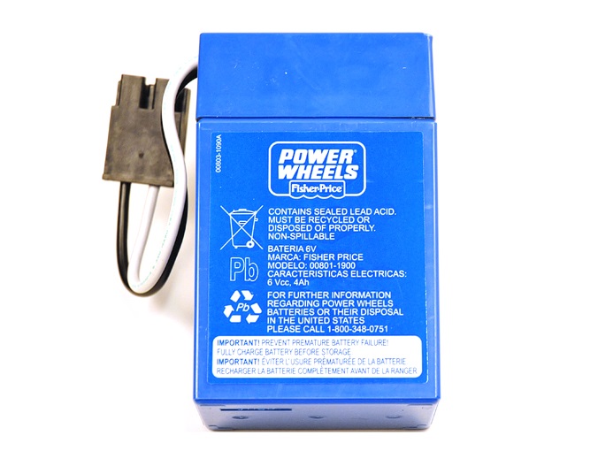 Parts 4R Fisher Price 00801-1457 Power Wheels Blue 6V Battery Gеnuіnе 4 Amp Brand New! 
