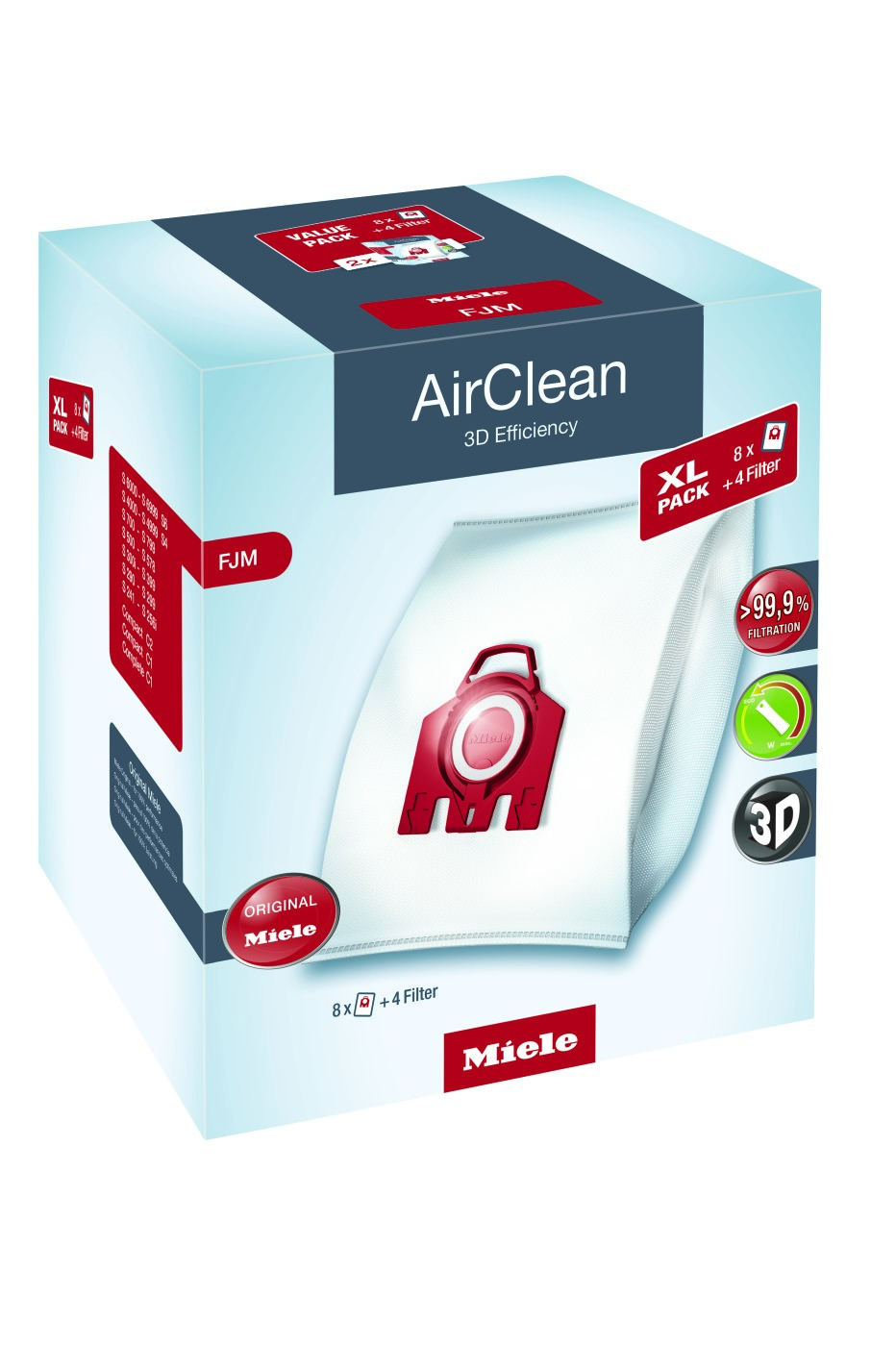 Buy Miele 3D Efficiency FJM Dust Bags 8 & 4 AirClean FJM online