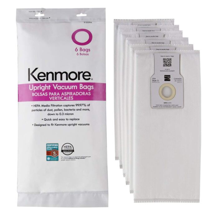 Kenmore hepa vacuum bags for upright vacuums usa type q c canada 20 50510 53294 6 pack 700x700