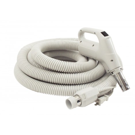 Electrical hose for central vacuum 35 10 m 1 1 4 32 mm dia grey gas pump handle on off button power nozzle compatible button lock plastiflex sz130114035bcu