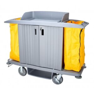 Janitor and housekeeping cart with locking doors high capacity 300x300