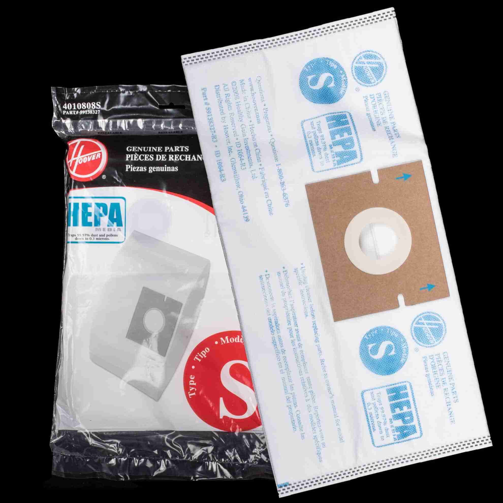 Hoover OEM Style S Canister HEPA Bag 4010808S - (Pack of 3) - Image 2