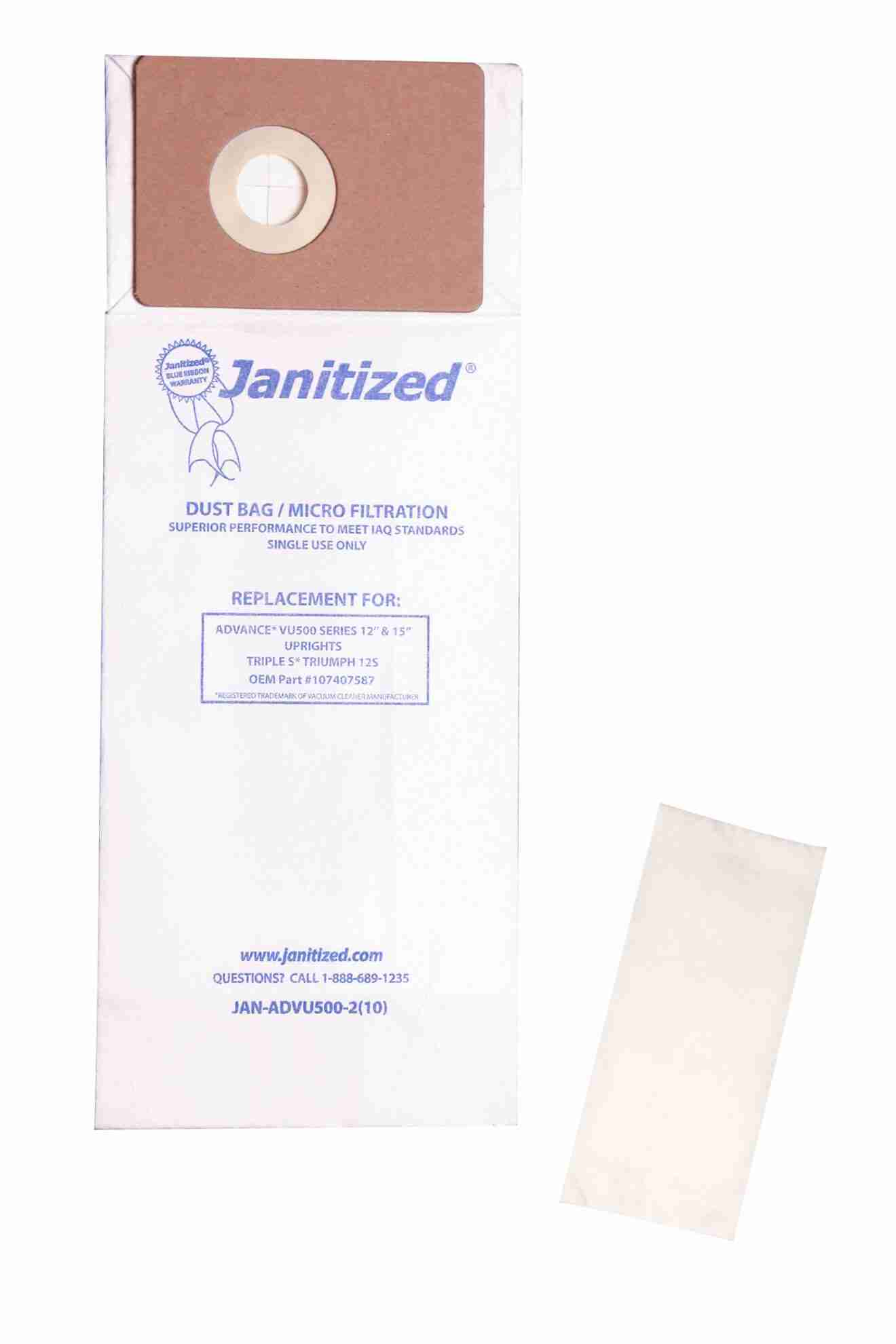 Janitized Upright Paper Bag JAN-ADVU500-2 - (Pack of 10)