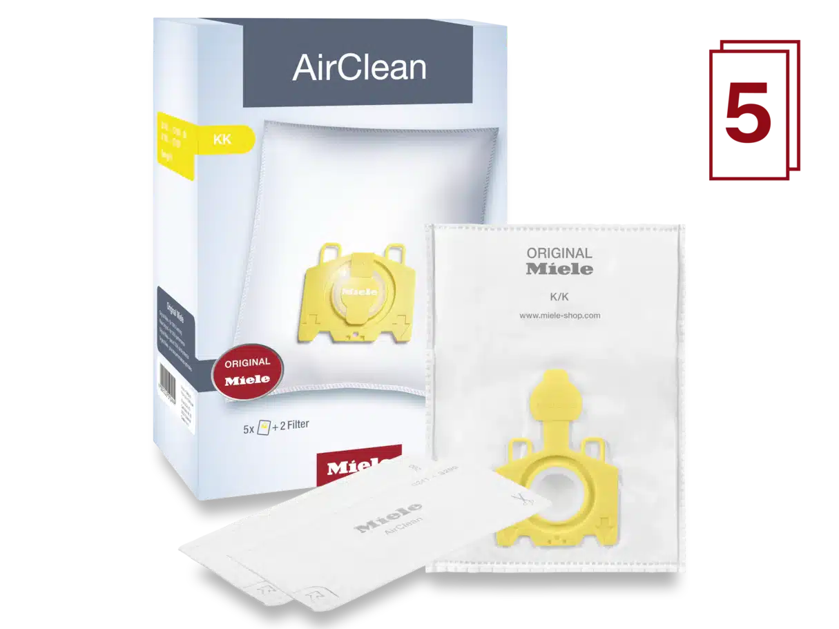 Miele OEM AirClean KK Upright 3D Efficiency Bag 10123240 - (Pack of 5 & 2 Filter) - Image 3