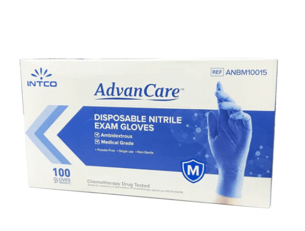 AdvanCare Exam Nitrile Gloves Powder Free & Latex Free - Blue (100/box)
