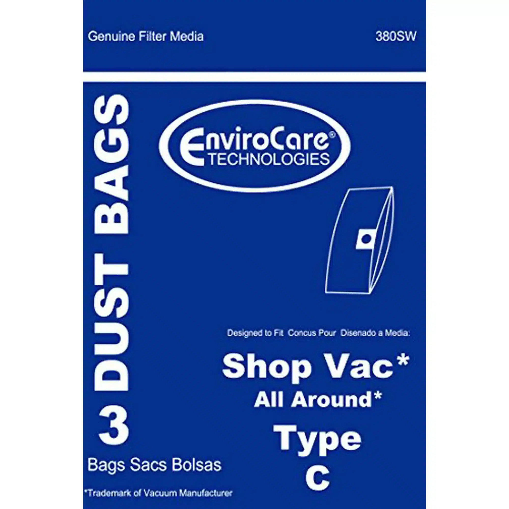 Shop Vac Type C Canister Paper Bag - 2.5 to 3 Gal 90669R - (Pack of 3) - Image 2