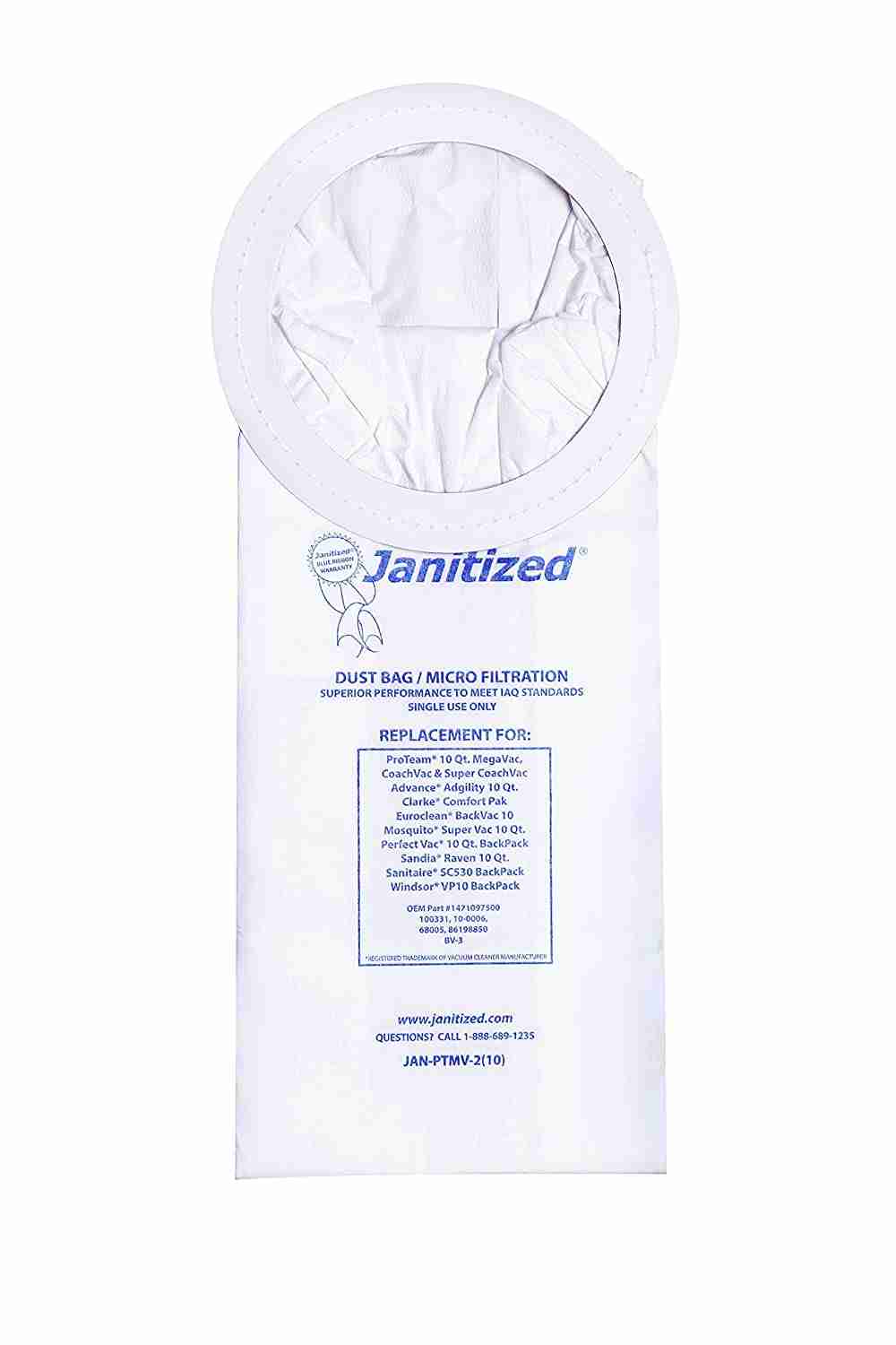 Janitized Backpack Paper Bag JAN-PTMV-2 - (Pack of 10)
