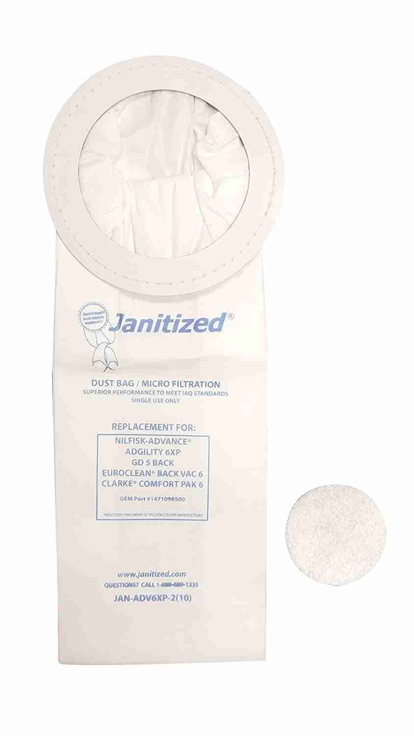 Janitized Backpack Paper Bag JAN-ADV6XP-2 - (Pack of 10)