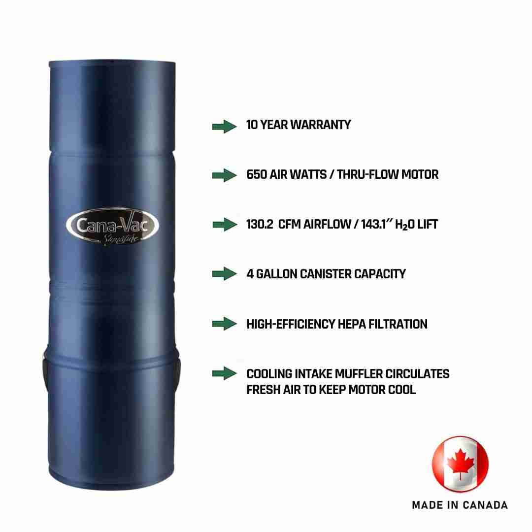 CanaVac Signature ACAN590A Central Vacuum & Electric Accessory Cleaning Package - Image 2