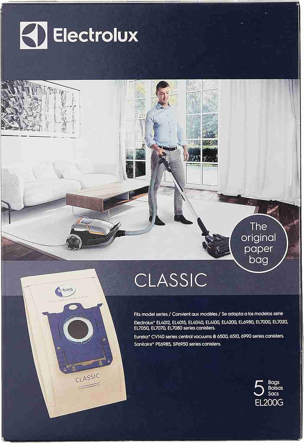 Electrolux OEM Classic S Canister Paper Bag EL200G - (Pack of 5)