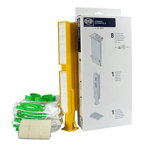 Sebo OEM X4 / X5 Upright HEPA Service Box 5827ER  - (Pack of 8 & 2 Filter)