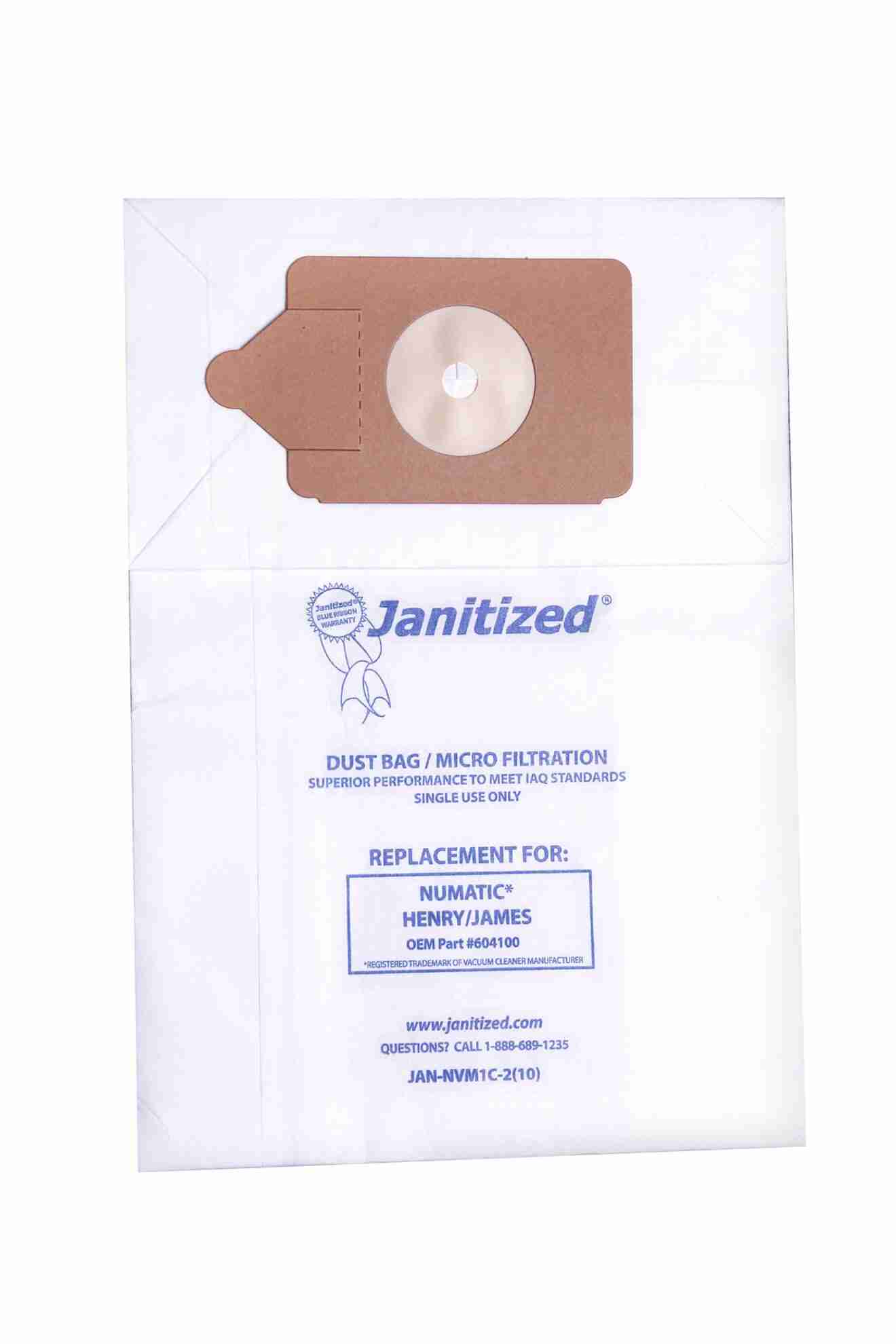 Janitized Canister Paper Bag JAN-NVM1C-2 - (Pack of 10)