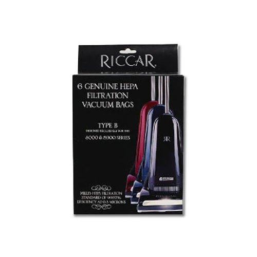 Riccar OEM 8000 Type B Upright HEPA Bag RBH - (Pack of 6)