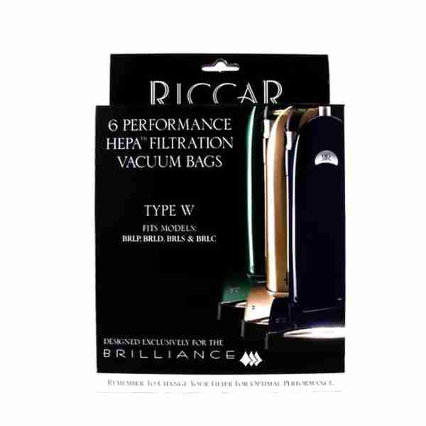 Riccar OEM Brilliance / Retriever Type W Upright HEPA Bag RWH - (Pack of 6)