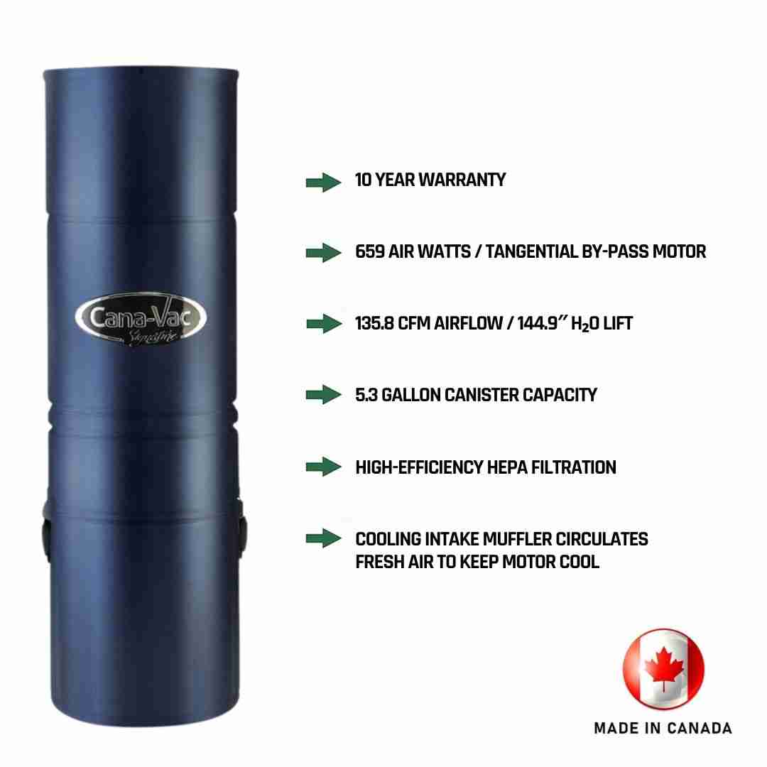 CanaVac Signature ACAN790A Central Vacuum & Hide-A-Hose Retractable System - Image 2