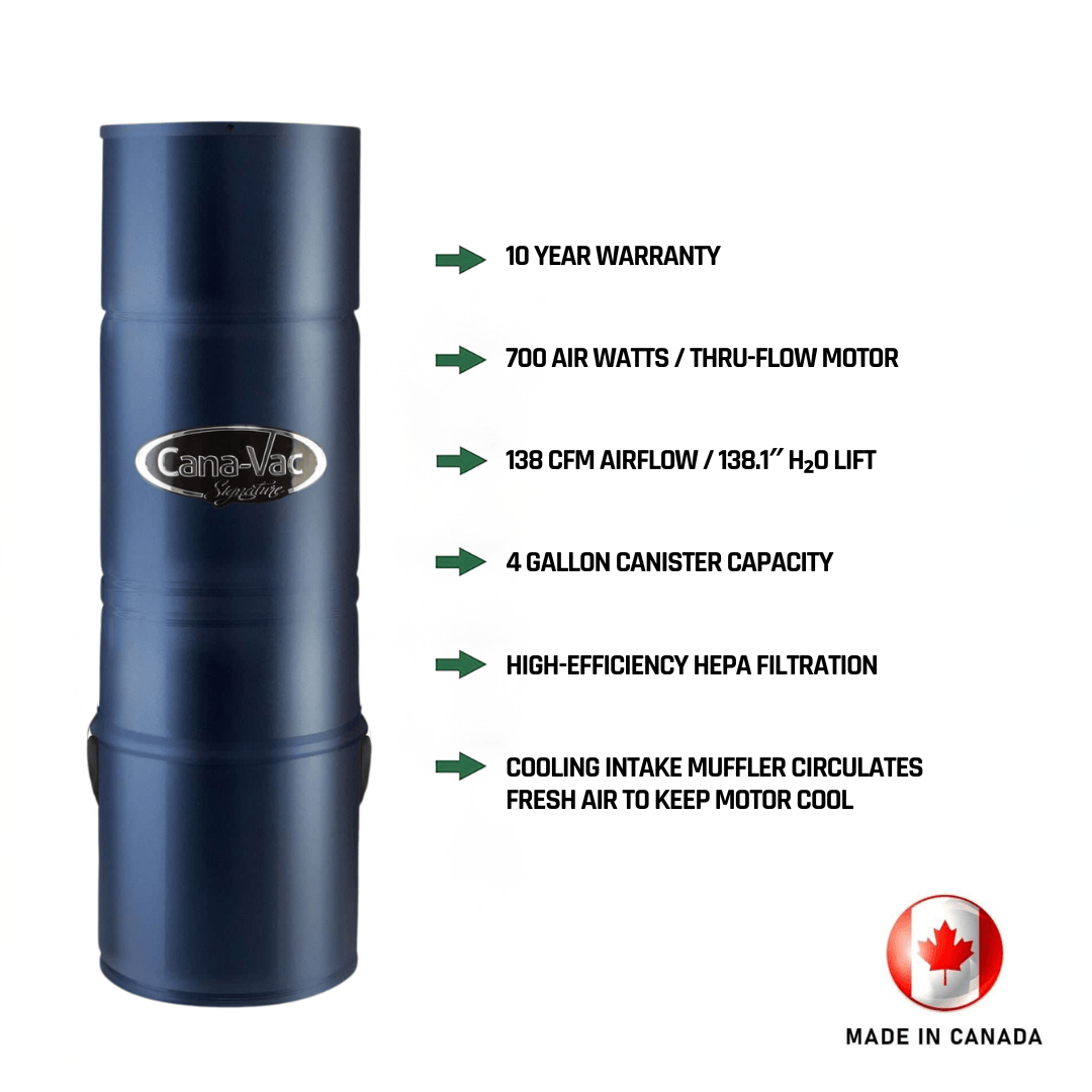 CanaVac Signature ACAN690A Central Vacuum & Low-Voltage Premium Accessory Cleaning Package - Image 2