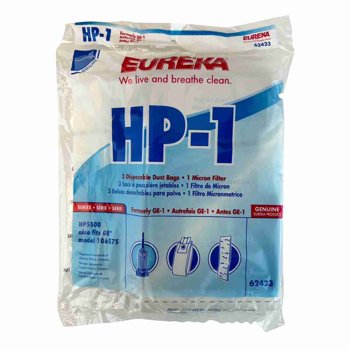 Eureka OEM Style HP-1 Upright Paper Bag 62423 - (Pack of 3) - Image 2