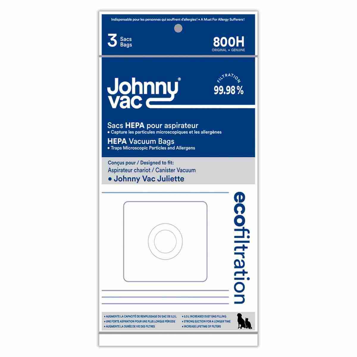 Johnny Vac OEM Juliette Canister HEPA Bag 800H - (Pack of 3) - Image 2