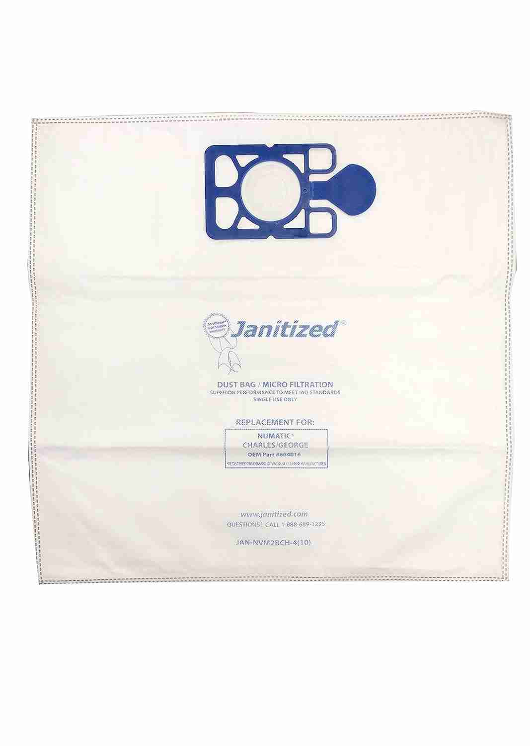 Janitized Canister HEPA Bag JAN-NVM2BCH-4 - (Pack of 10)