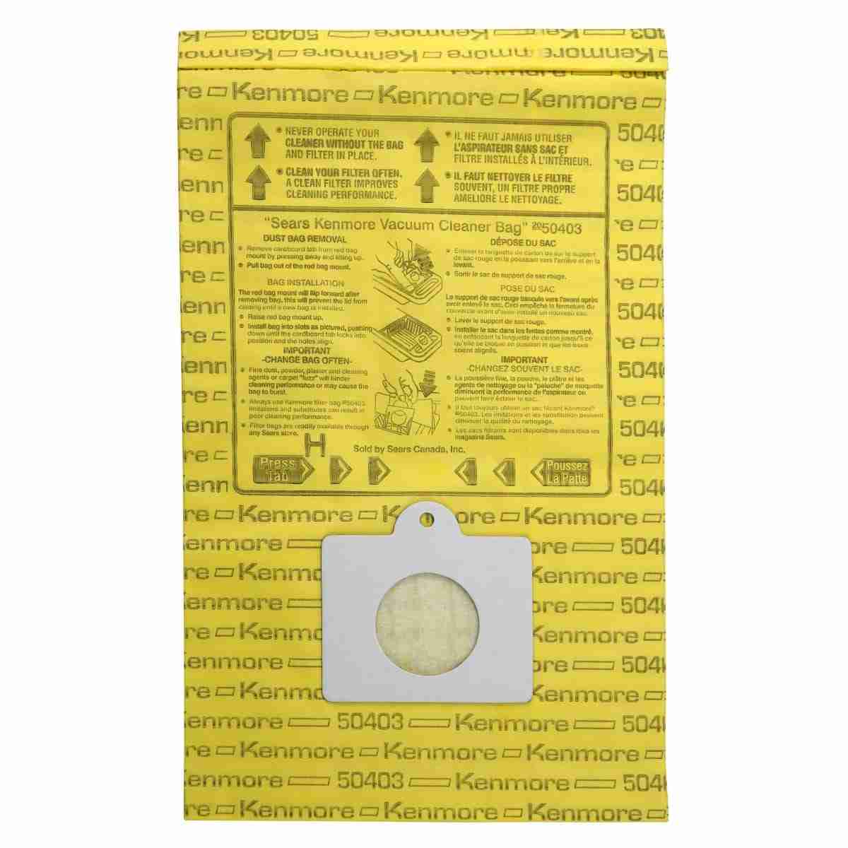 Kenmore / Panasonic OEM 5055 / 50558 Style Q / C Canister Paper Bag 2050403 - (Pack of 10)