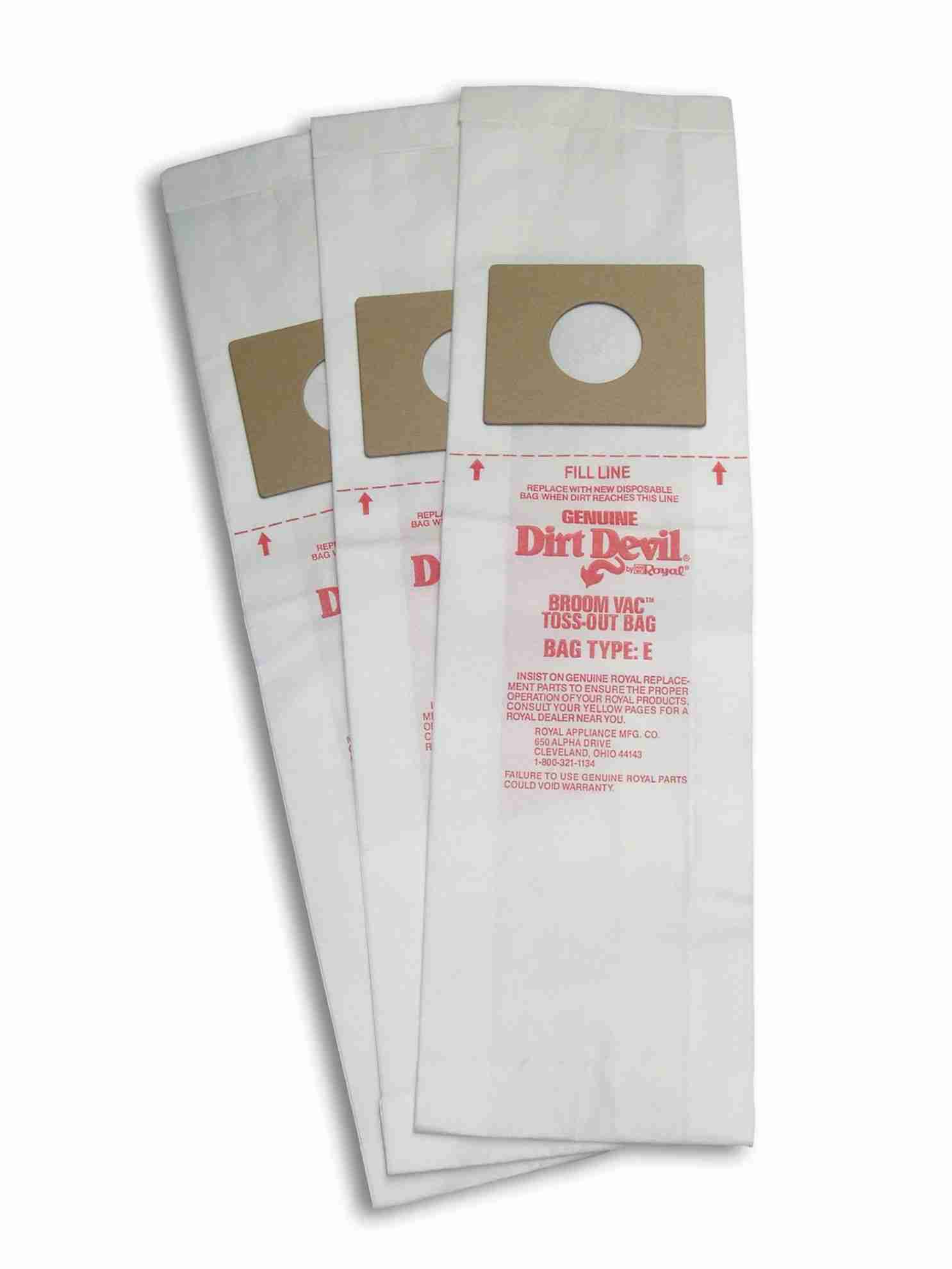 Dirt Devil Style E Upright Paper Bag 3070147001 - (Pack of 3)