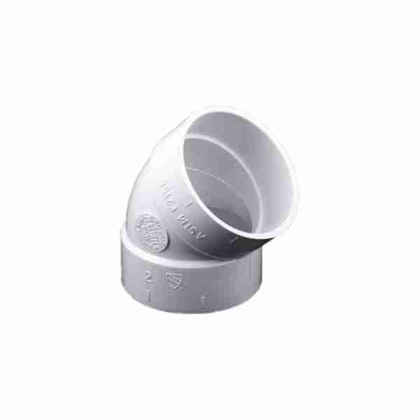 VS PVC Central Vacuum Fitting 765517W - 2" X 45º Elbow