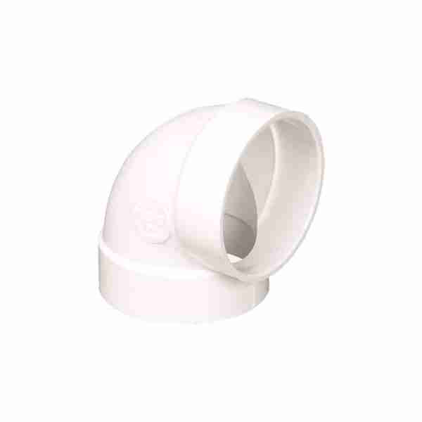 VS PVC Central Vacuum Fitting 765506W - 2" X 90º Short Elbow