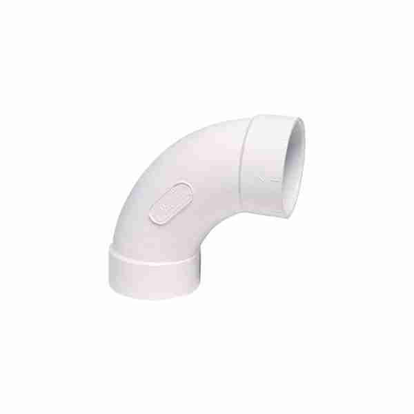 VS PVC Central Vacuum Fitting 765510W - 2" X 90° Sweep Elbow