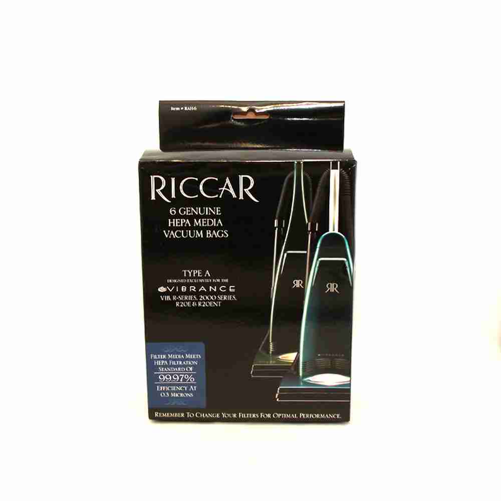 Riccar OEM Vibrance Type A Upright HEPA Bag RAH - (Pack of 6)