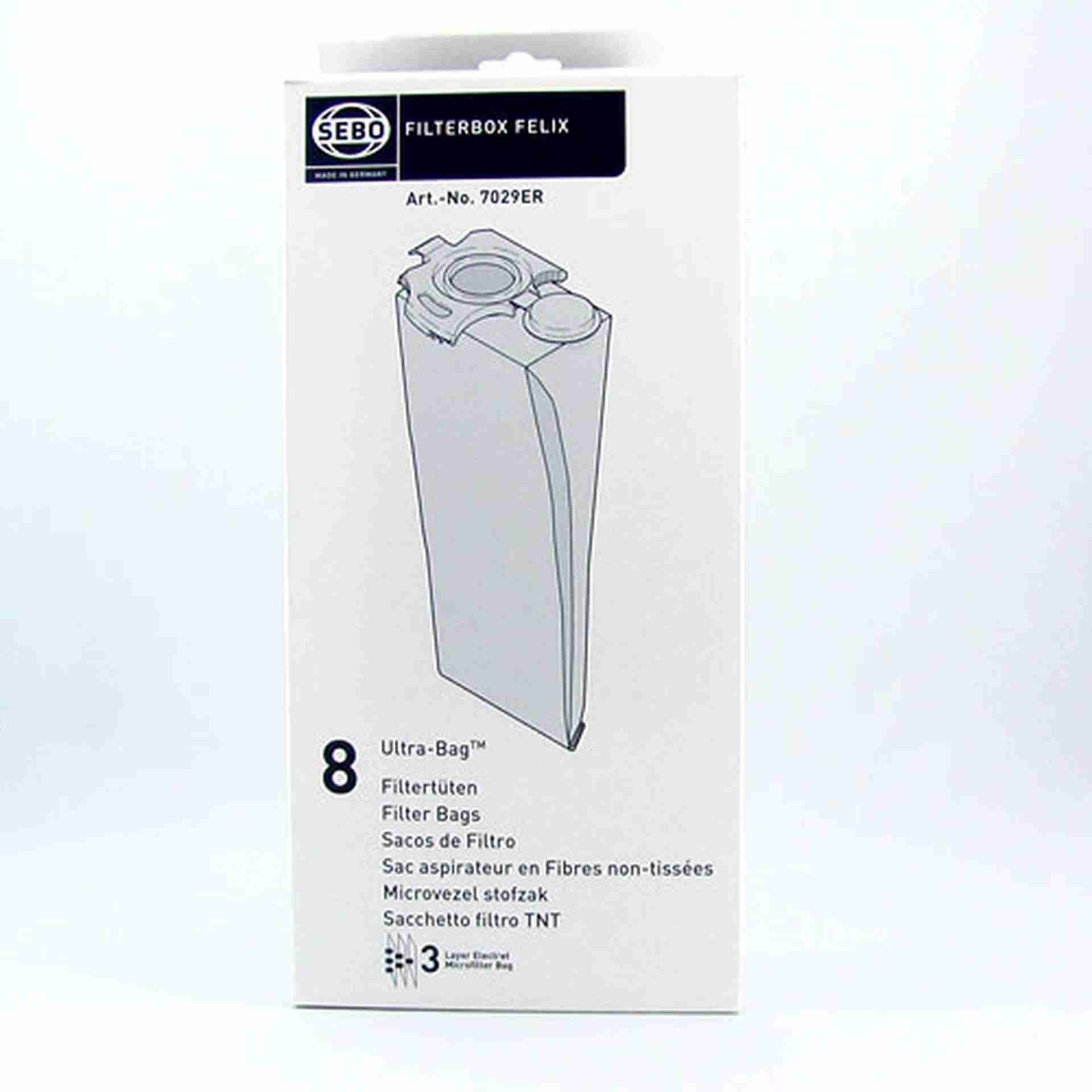 Sebo OEM Felix Upright AeraPure Bag 7029AM - (Pack of 8) - Image 2