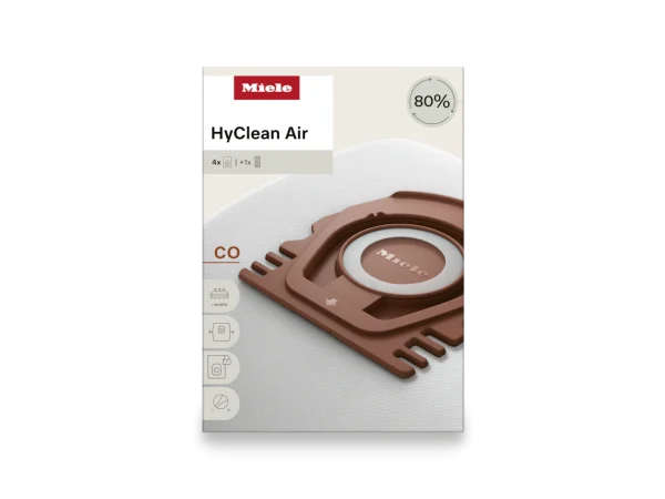 Miele OEM HyClean Air CO Canister 3D Efficiency Bag 12774460 – (Pack of 4 & 1 Filter)