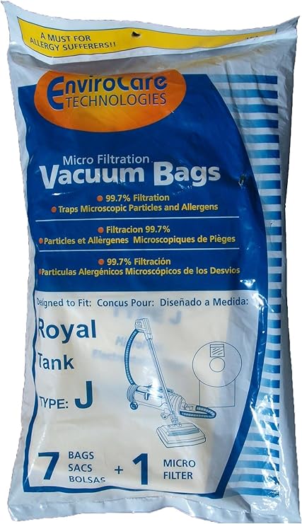 Royal/Dirt Devil Type J Vacuum Cleaner Bags -(Pack of 7+1Micro Filter)