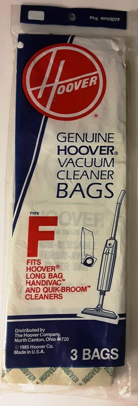Hoover Type F Handivac Vacuum Cleaner Paper Bag 4010007F- (Pack of 3)