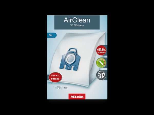 Miele OEM AirClean GN Canister 3D Efficiency Bag 10123210 - (Pack of 4 & 2 Filter)